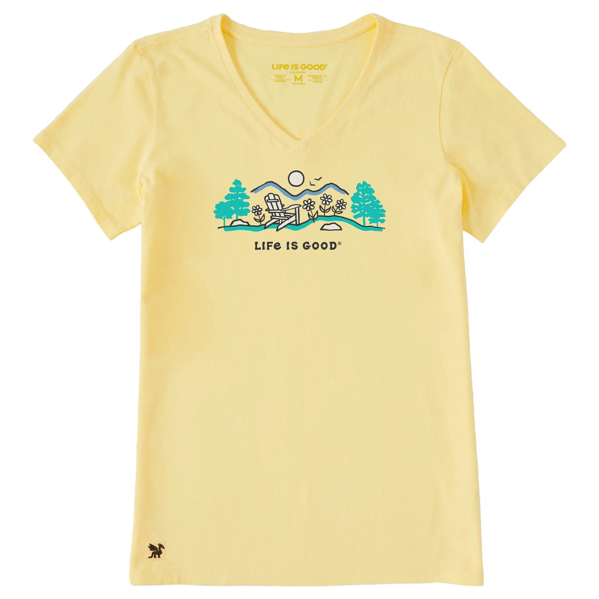 Women's Adirondack Mountain Meadow Vista Short Sleeve Crusher-LITE Vee sold by Life is Good
