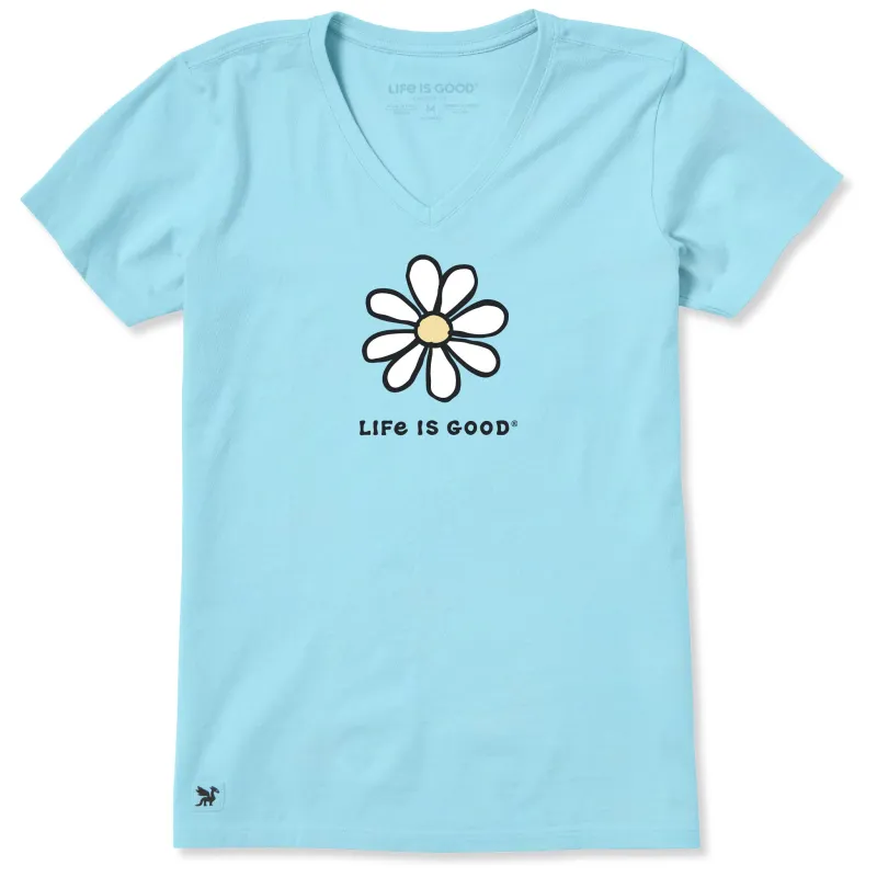 Women's Single Daisy Short Sleeve Crusher-LITE Vee sold by Life is Good