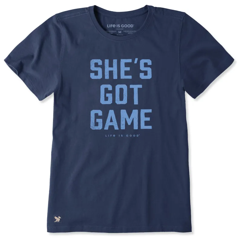 Women's She's Got Game Short Sleeve Crusher Tee sold by Life is Good