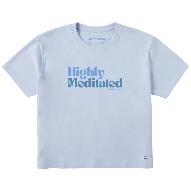 Women's Highly Meditated Text Short Sleeve Crusher Boxy Tee sold by Life is Good