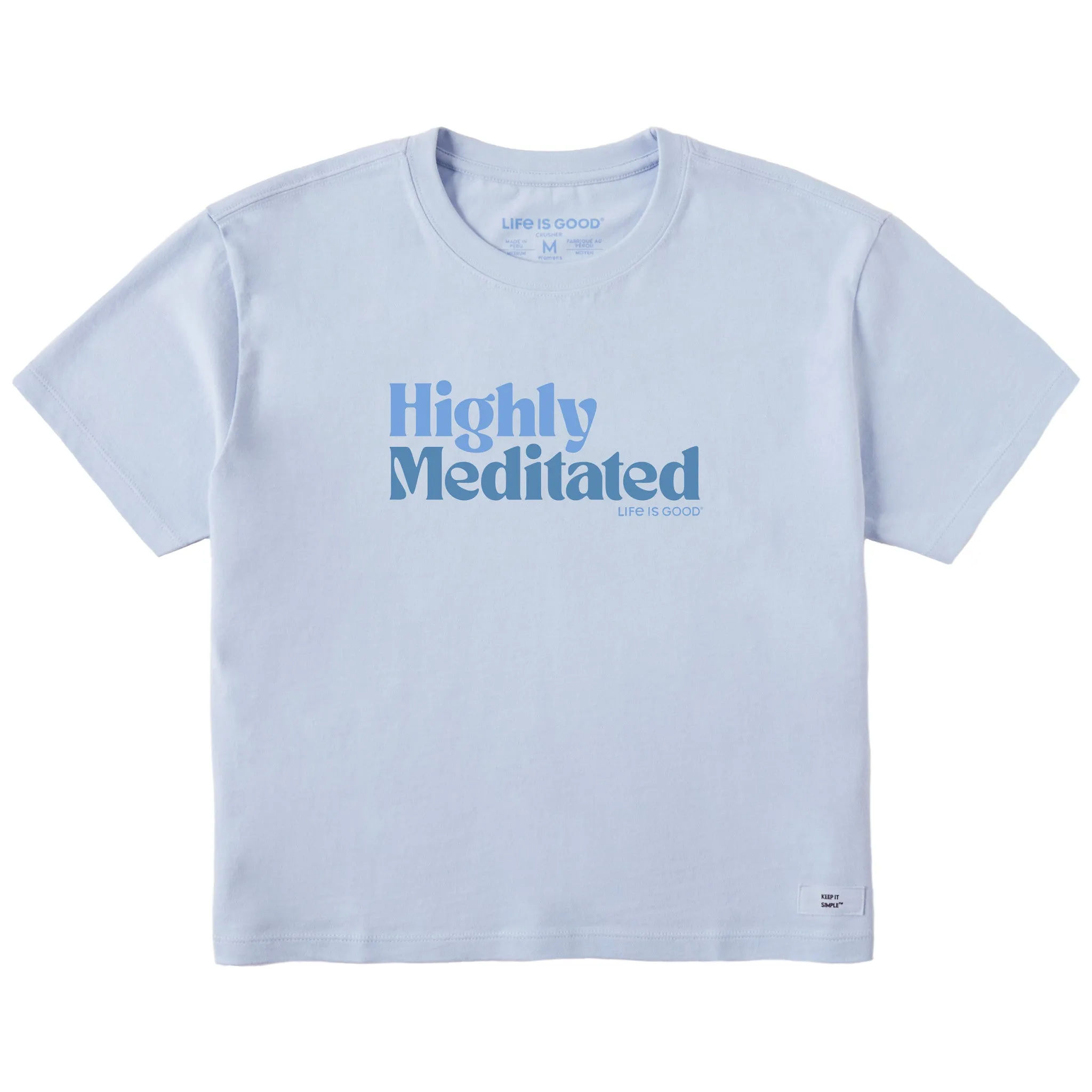 Women's Highly Meditated Text Short Sleeve Crusher Boxy Tee sold by Life is Good