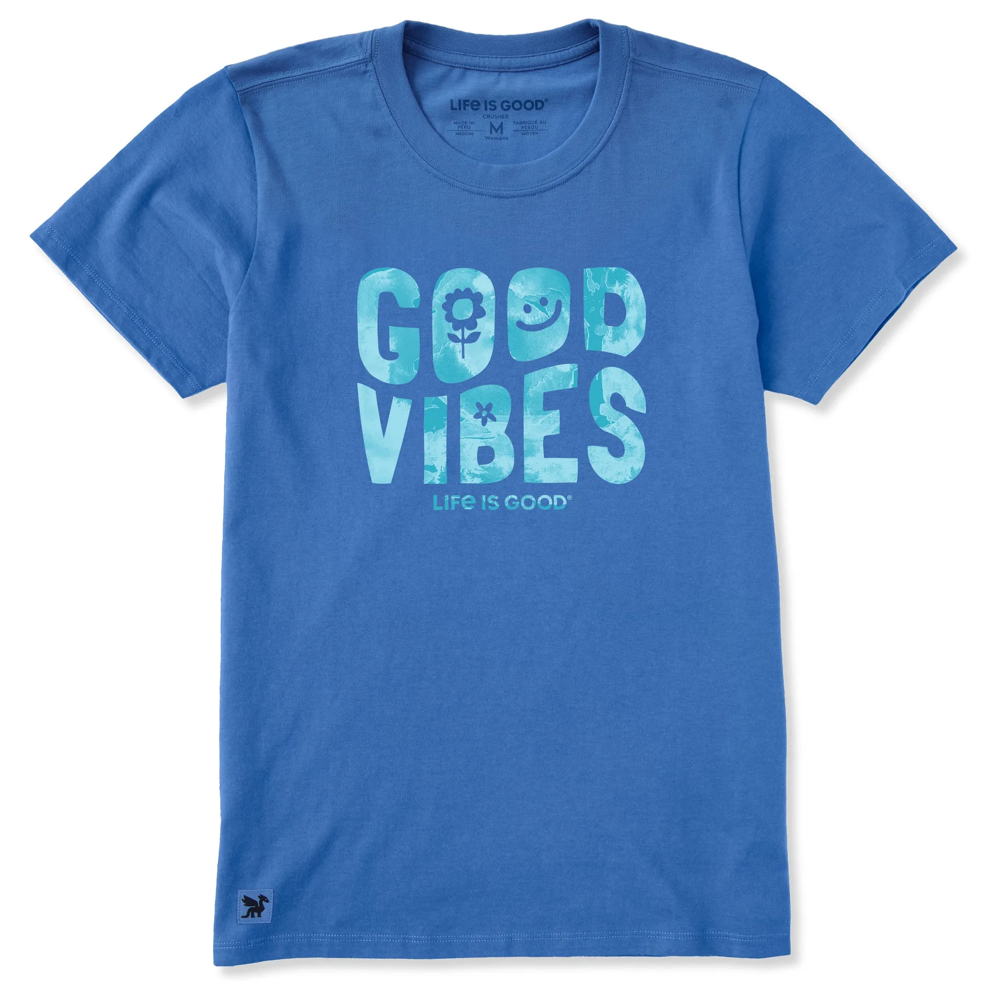 Women's Good Vibes Tie Dye Short Sleeve Crusher Tee sold by Life is Good