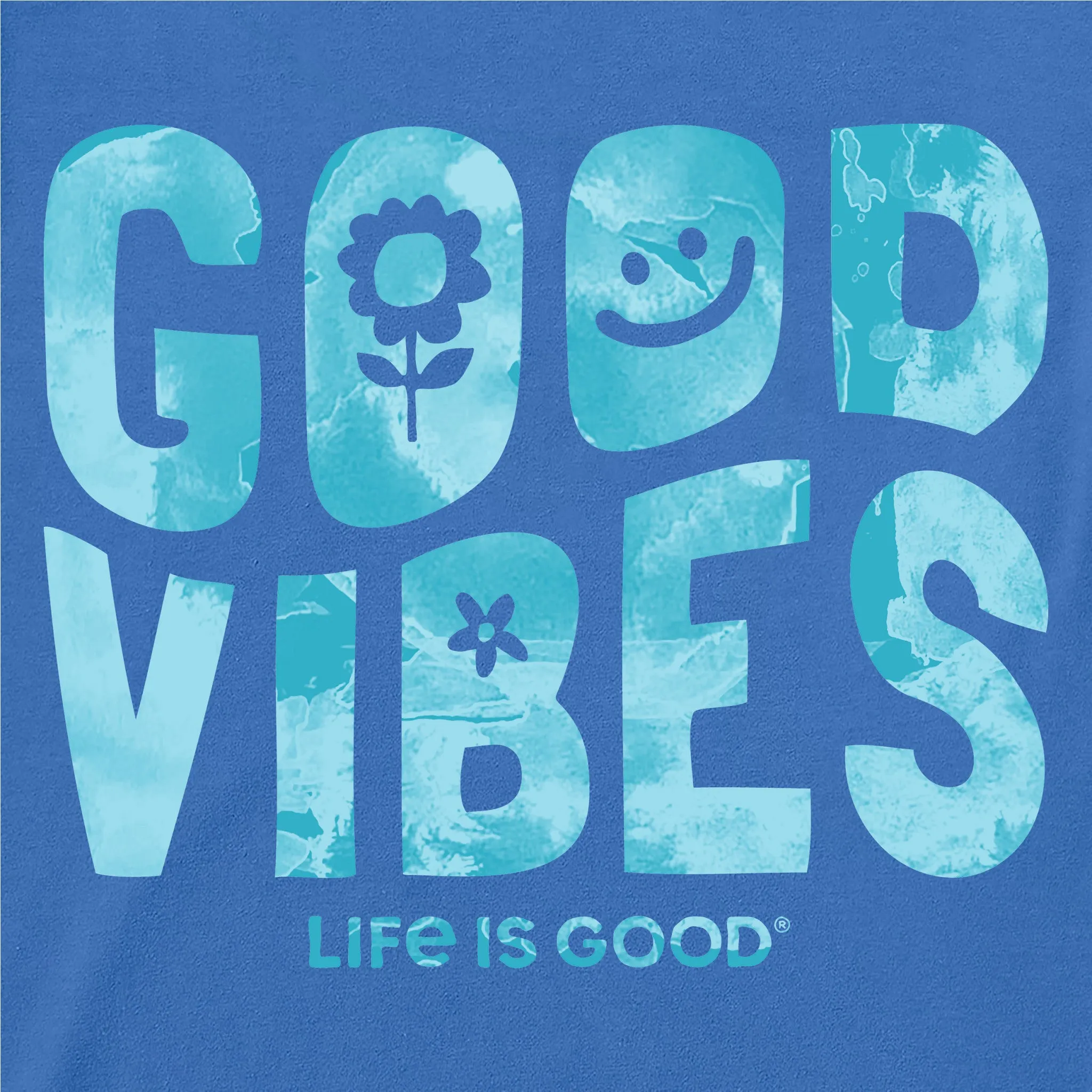 Women's Good Vibes Tie Dye Short Sleeve Crusher Tee sold by Life is Good product image thumbnail 2