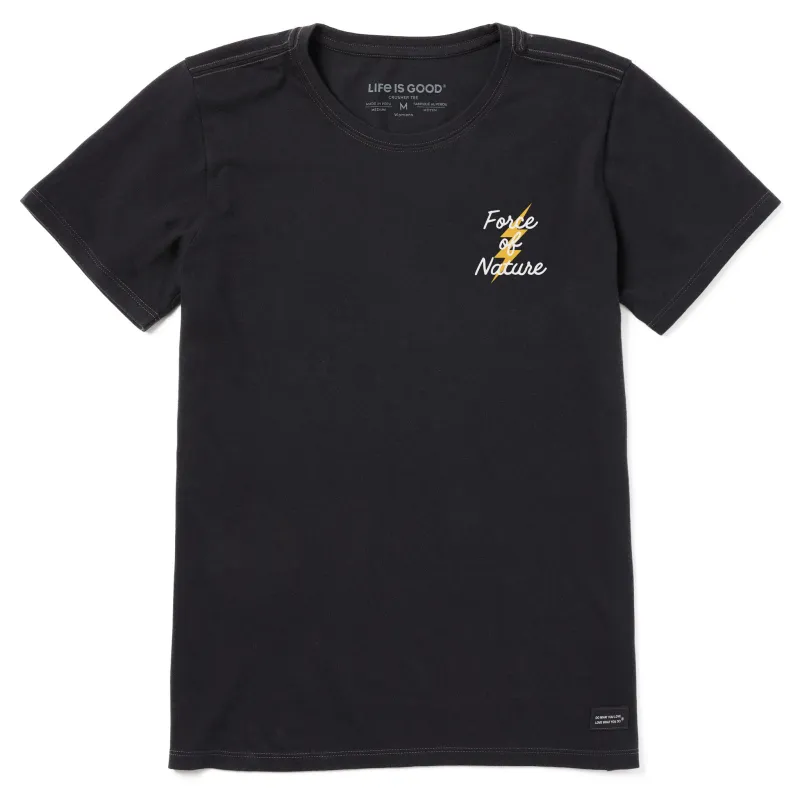 Women's Force of Nature Script Short Sleeve Crusher Tee sold by Life is Good