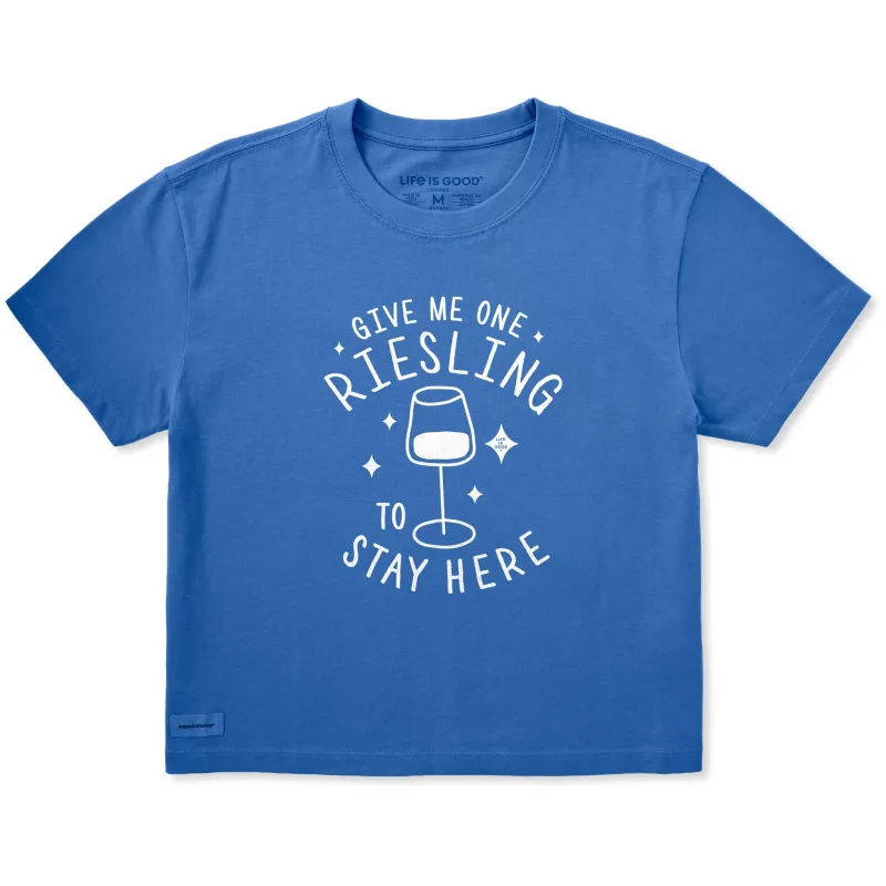 Women's Give Me One Riesling Short Sleeve Crusher Boxy Tee made by Life is Good
