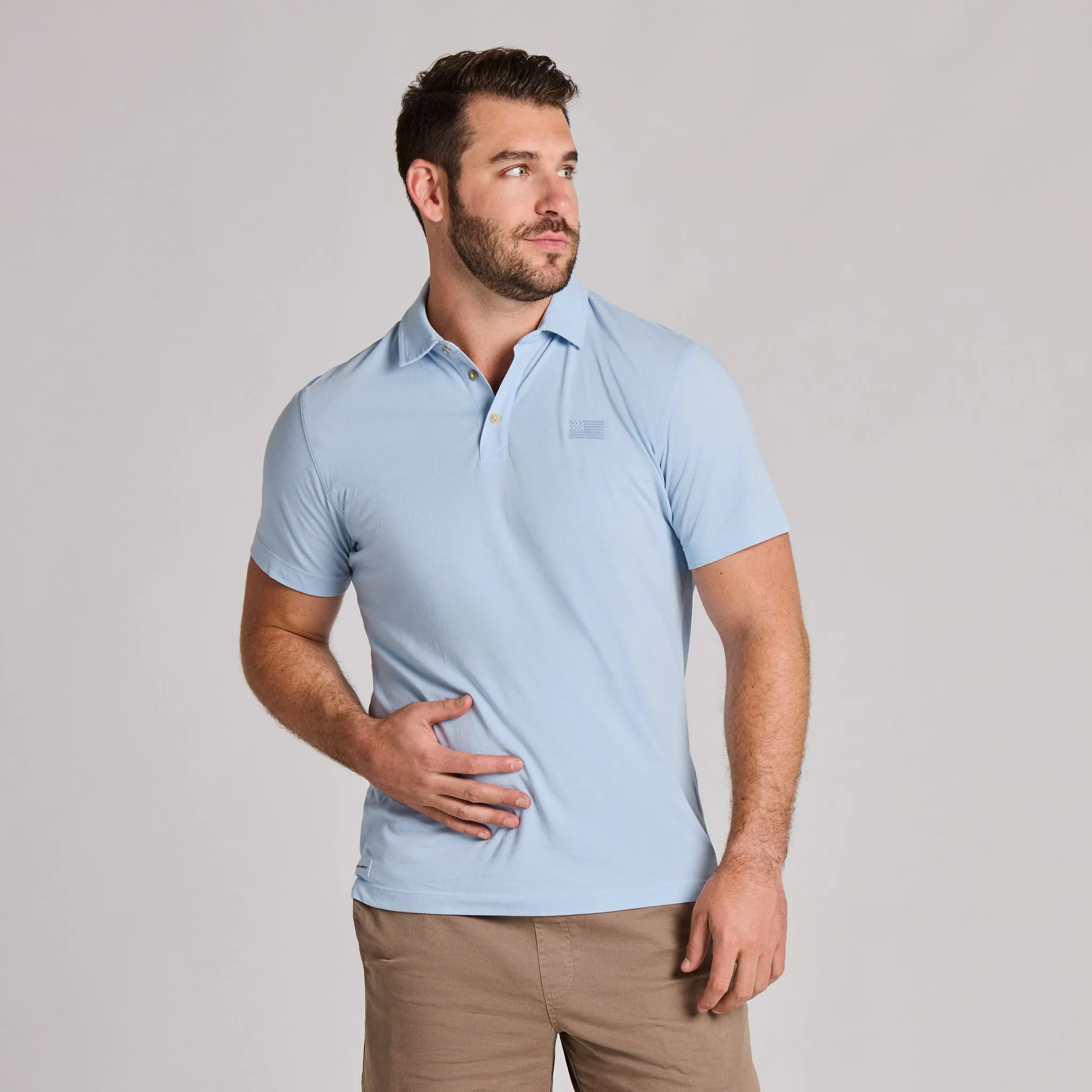 Men's US Flag Short Sleeve Crusher-LITE Polo sold by Life is Good