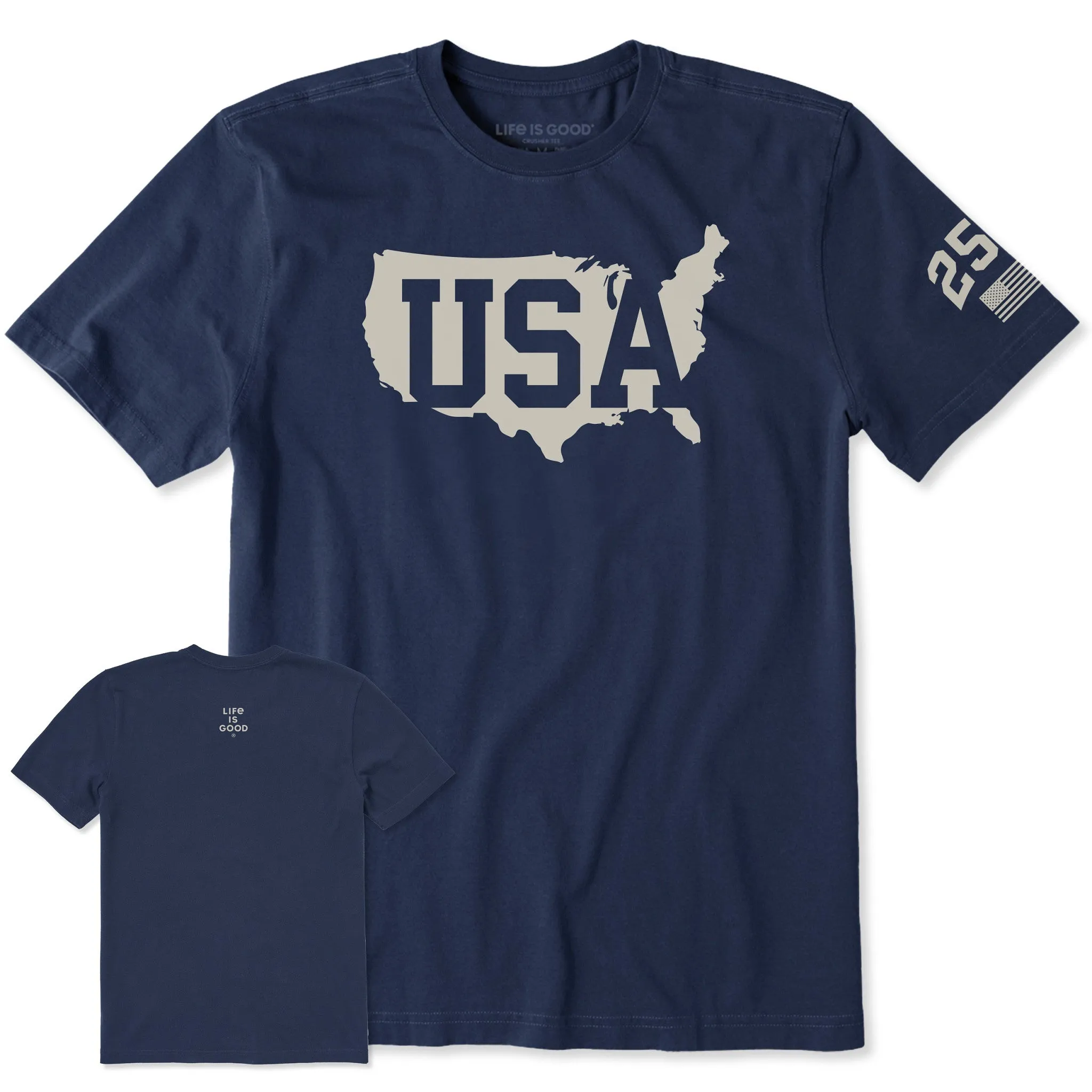 Men's USA Map Short Sleeve Crusher Tee sold by Life is Good product image thumbnail 5