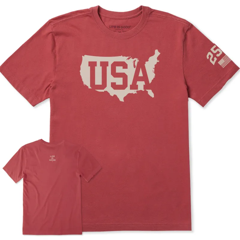 Men's USA Map Short Sleeve Crusher Tee sold by Life is Good