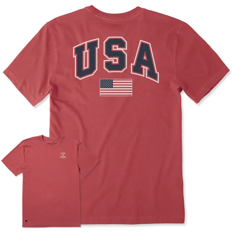 Men's USA Flag Arch Short Sleeve Crusher Tee sold by Life is Good