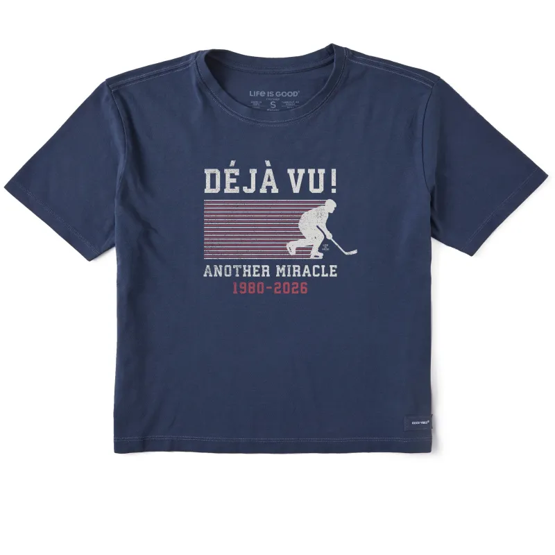 Women's Another Miracle Hockey Short Sleeve Crusher Boxy Tee made by Life is Good