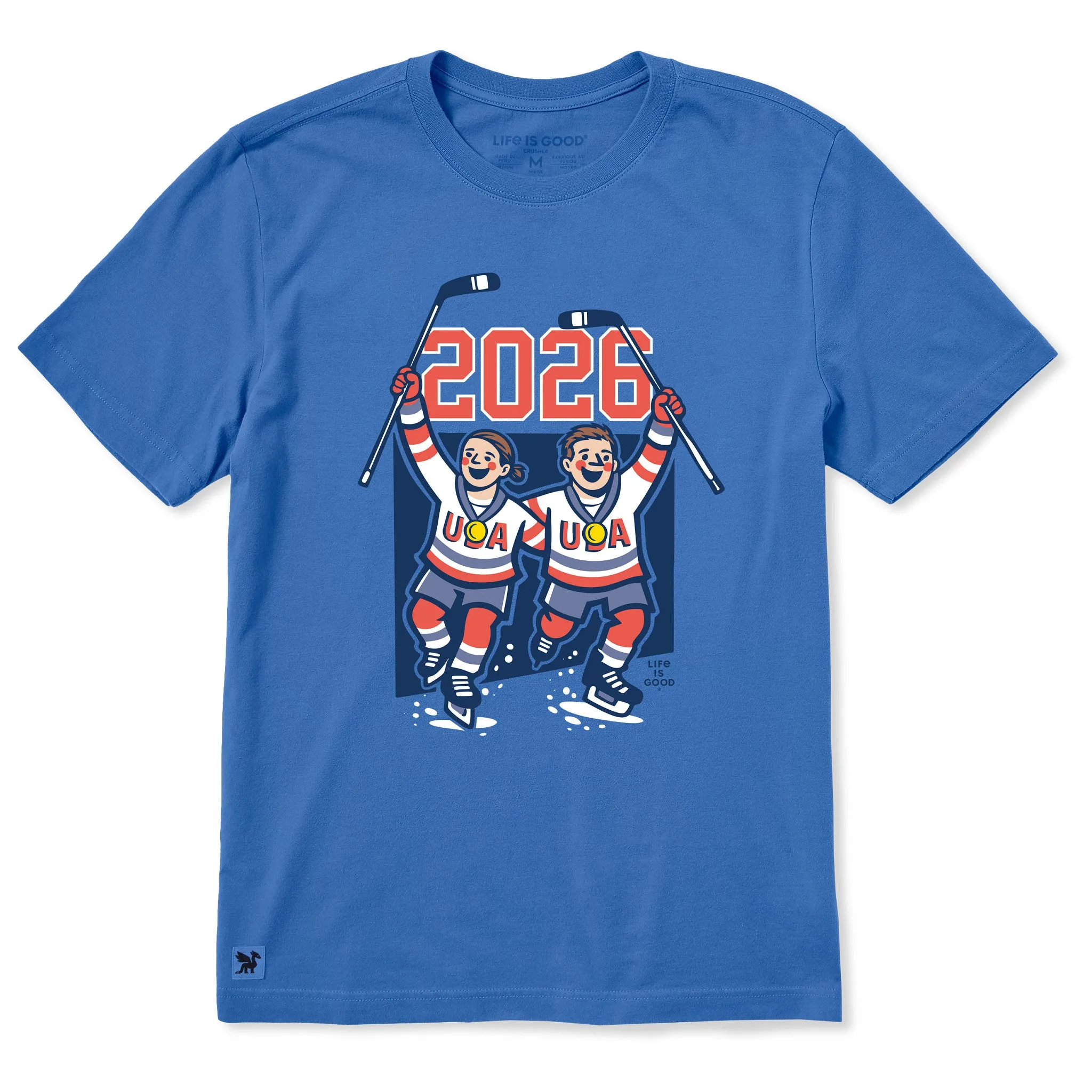 Men's USA Hockey 2026 Short Sleeve Crusher Tee sold by Life is Good