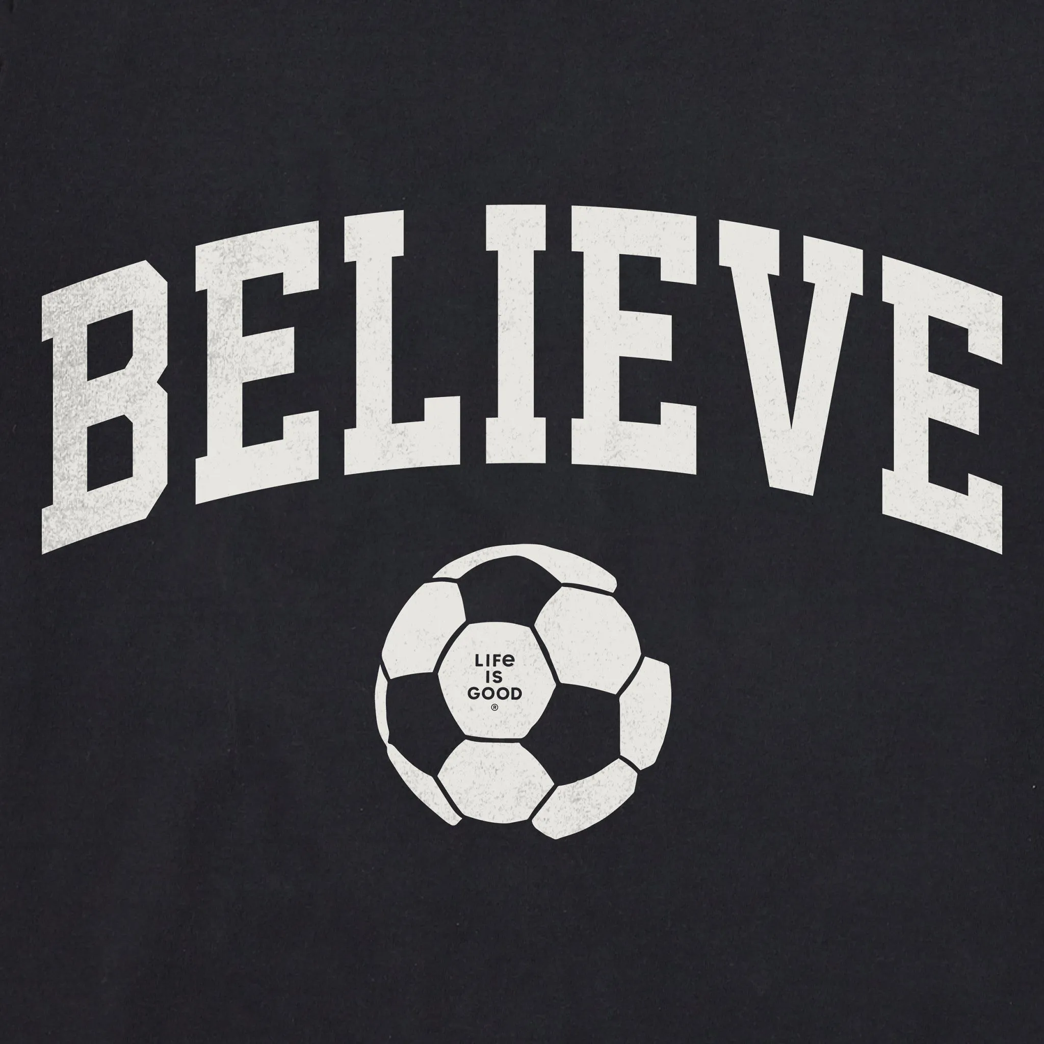 Men's Believe Soccer Arch Short Sleeve Crusher Tee sold by Life is Good product image thumbnail 2