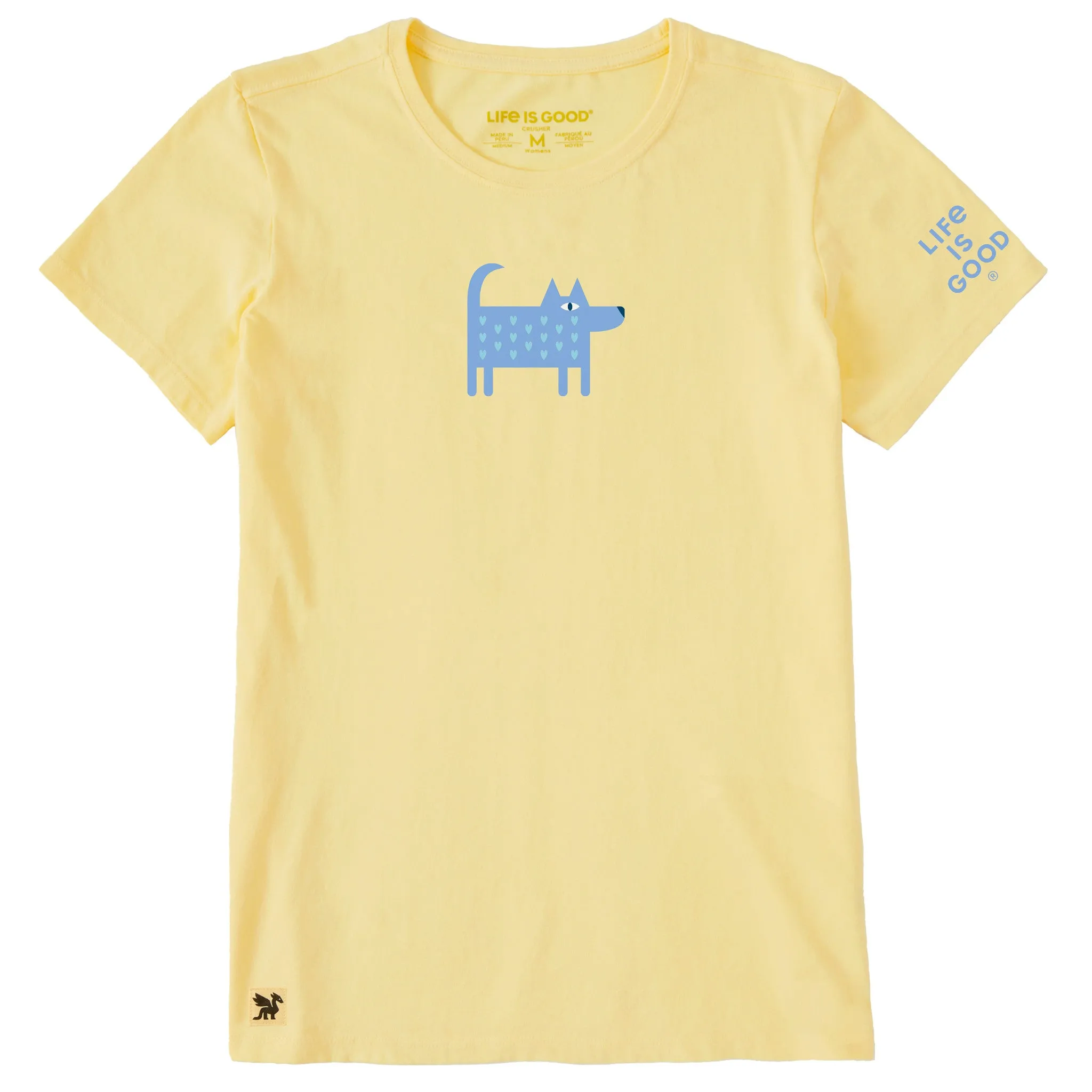 Women's Big Love Small Dog Hearts Short Sleeve Crusher Tee sold by Life is Good