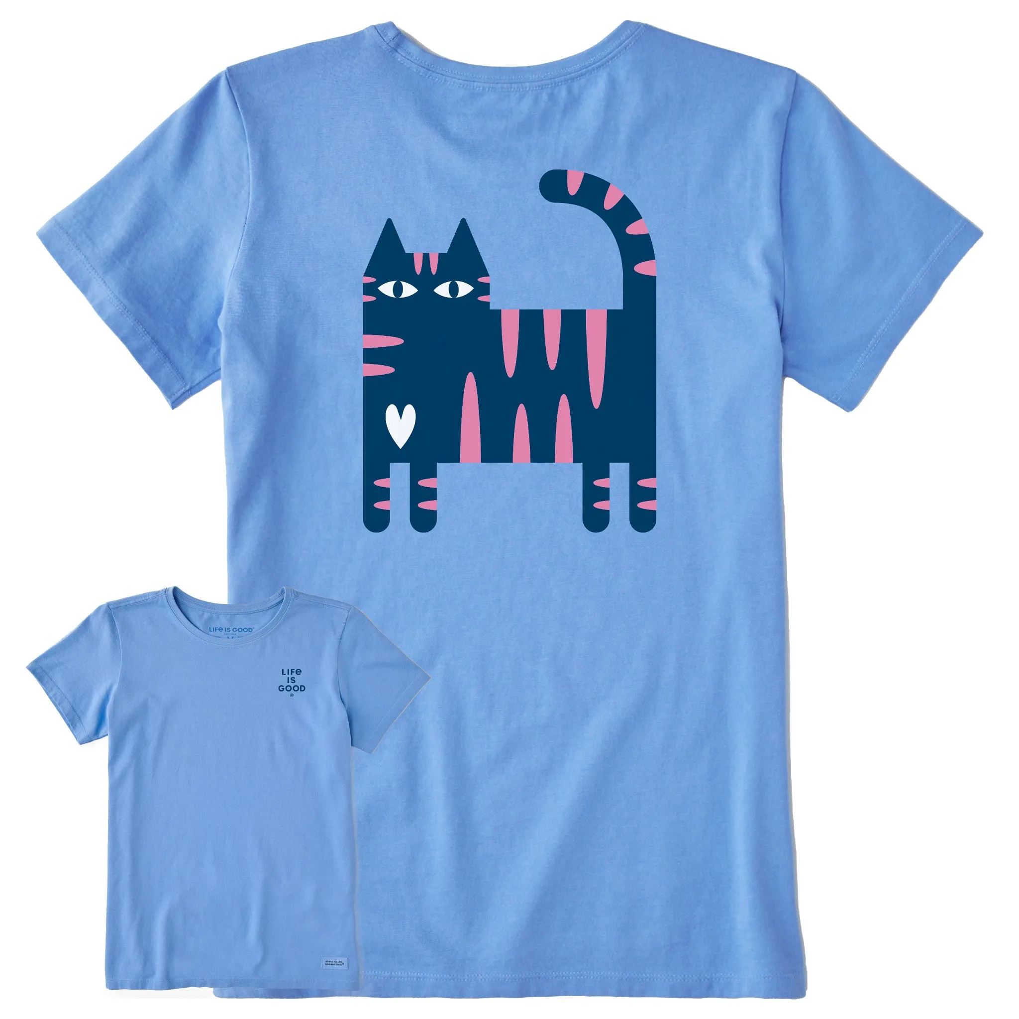 Women's Cat Stripes Short Sleeve Crusher Tee sold by Life is Good product image thumbnail 4
