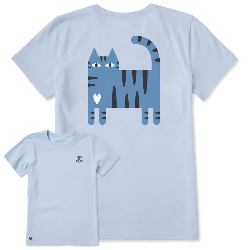 Women's Cat Stripes Short Sleeve Crusher Tee sold by Life is Good