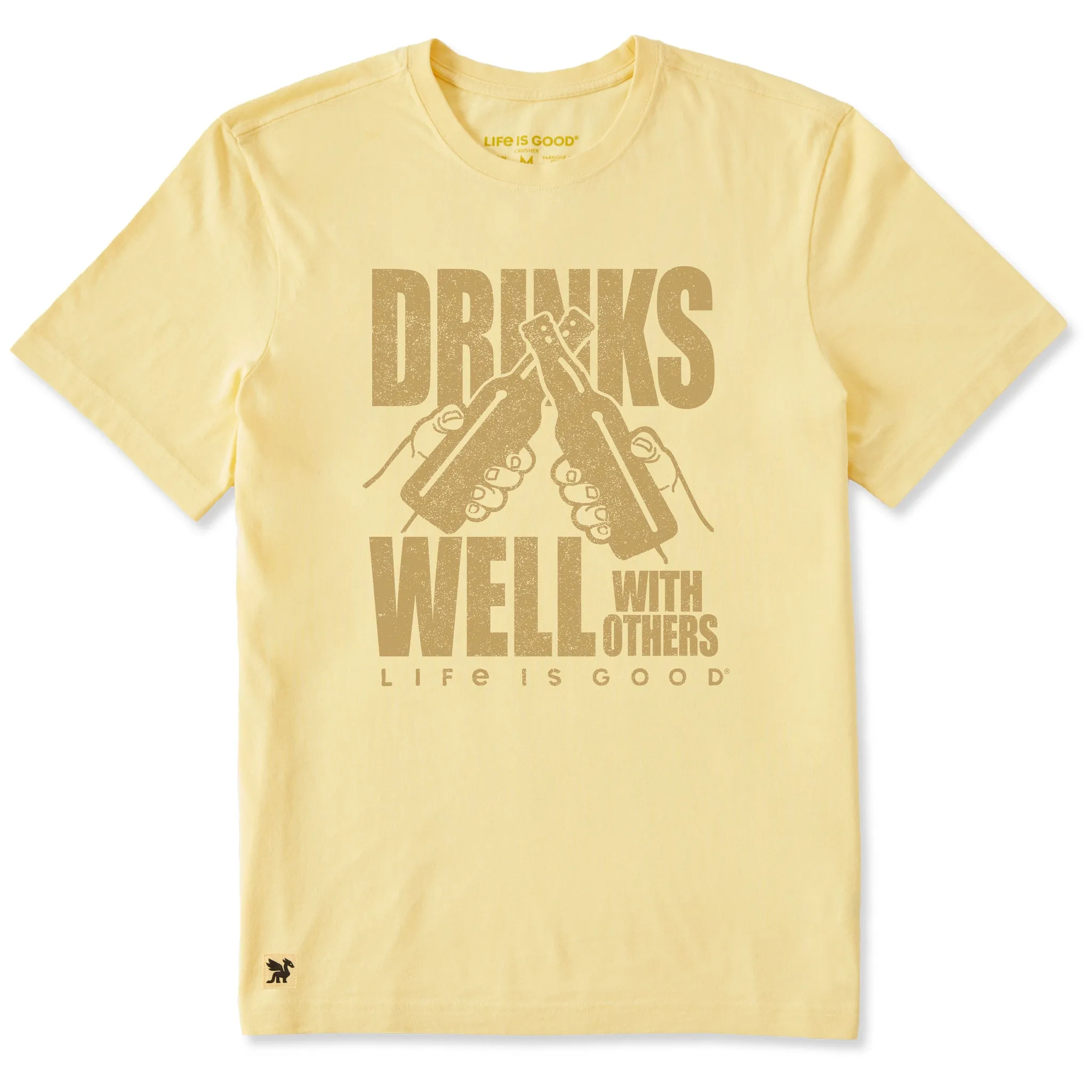 Men's Drinks Well With Others Cheers Short Sleeve Crusher-LITE Tee sold by Life is Good