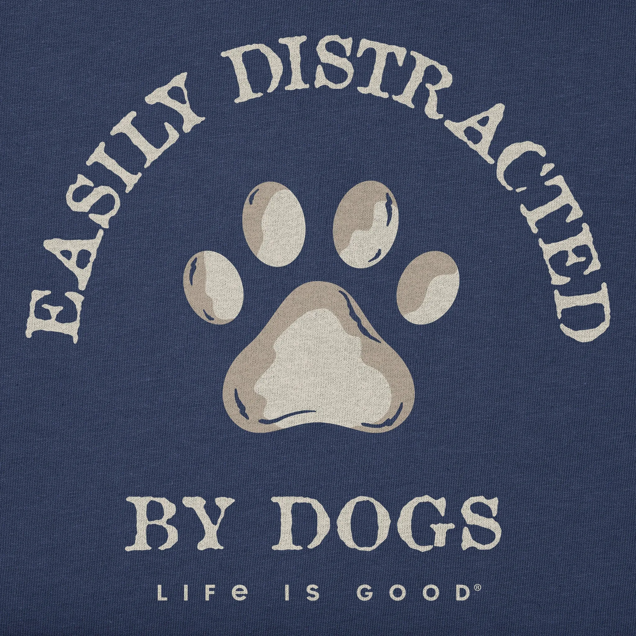 Men's Easily Distracted by Dogs Paw Short Sleeve Crusher Tee sold by Life is Good product image thumbnail 2