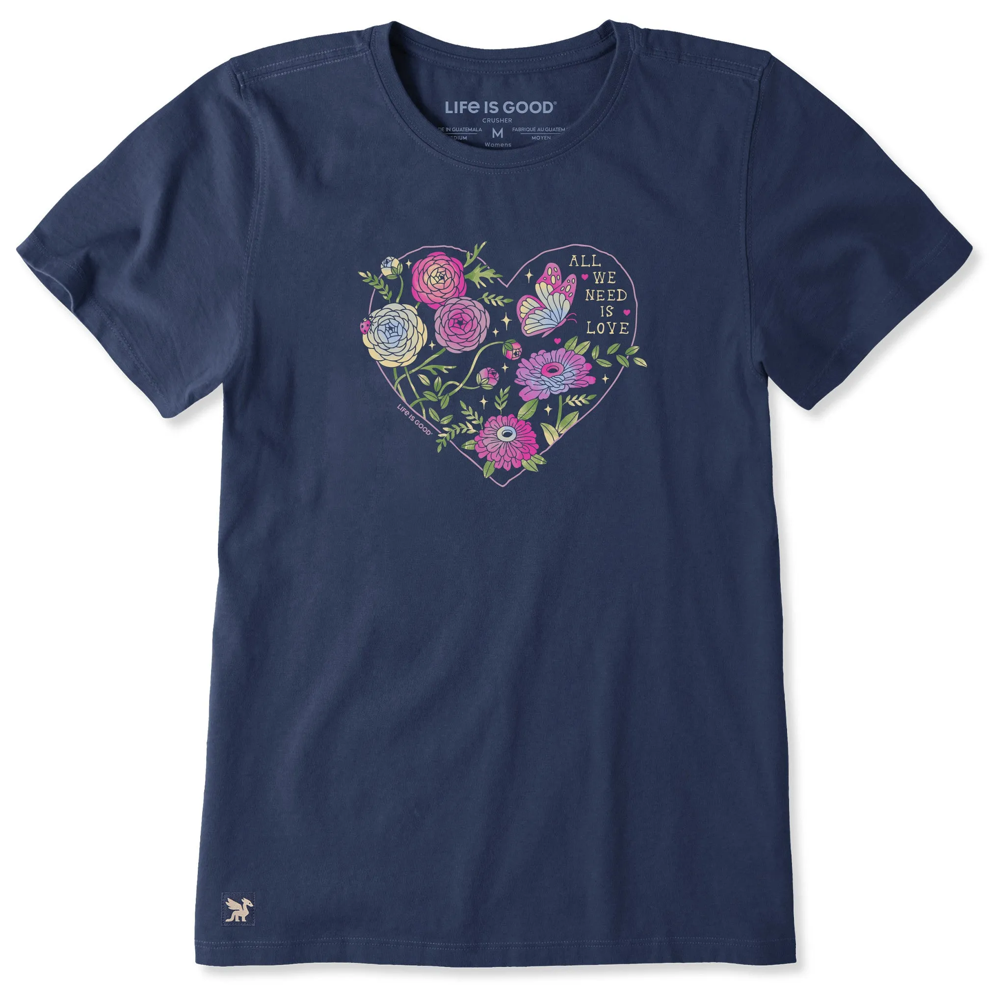 Women's All We Need Is Love & Blooms Short Sleeve Crusher-LITE Tee sold by Life is Good