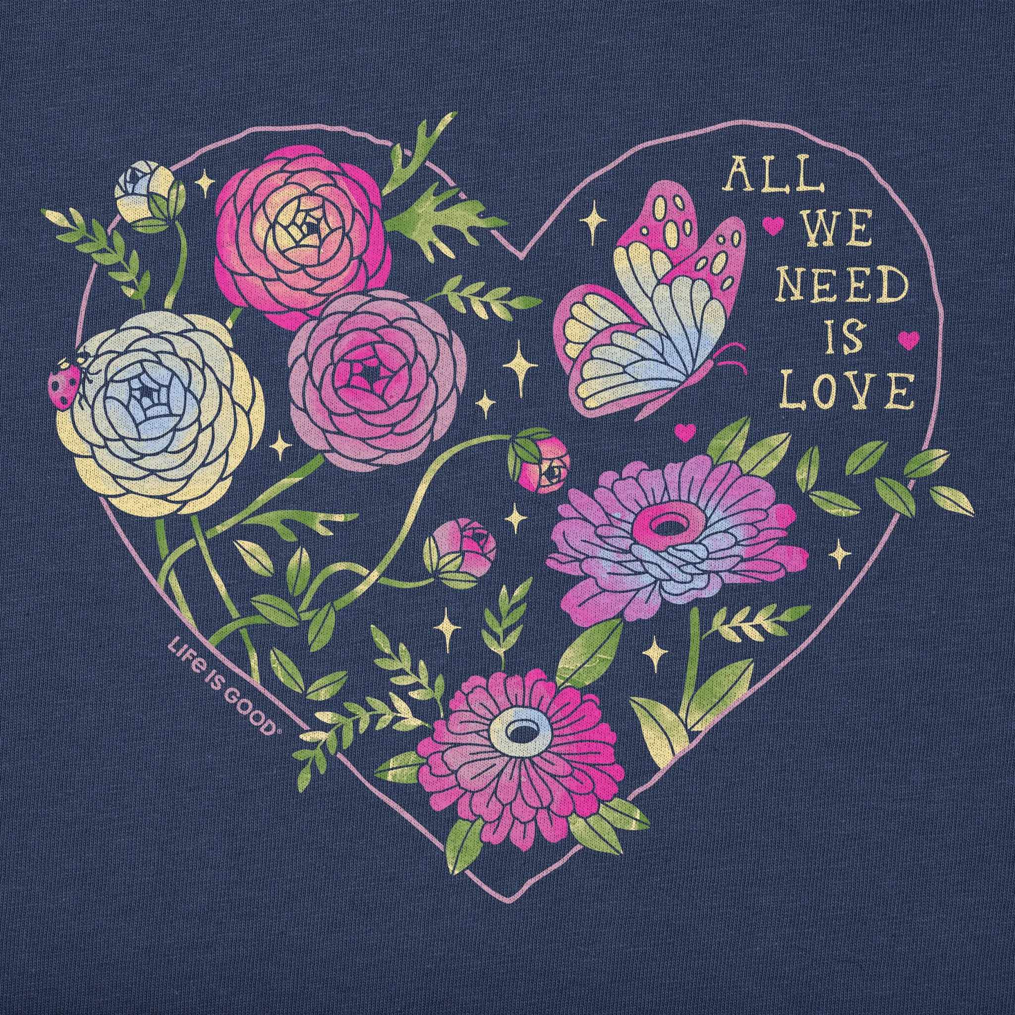 Women's All We Need Is Love & Blooms Short Sleeve Crusher-LITE Tee sold by Life is Good product image thumbnail 2