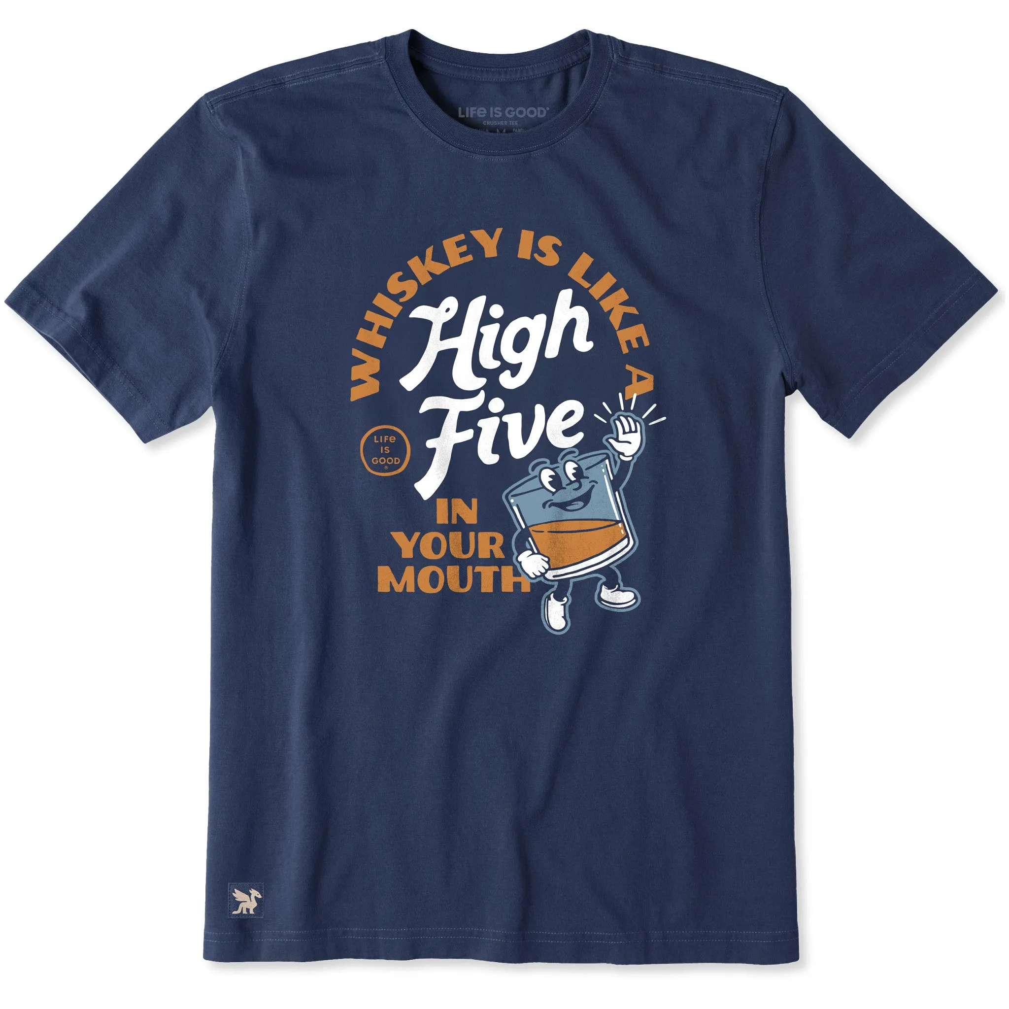 Men's High Five Whiskey Short Sleeve Crusher-LITE Tee sold by Life is Good