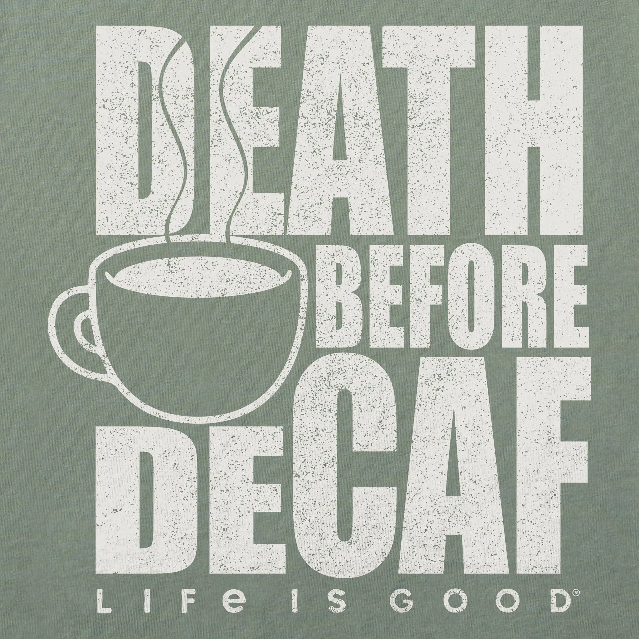 Men's Death Before Decaf Coffee Short Sleeve Crusher-LITE Tee sold by Life is Good product image thumbnail 2