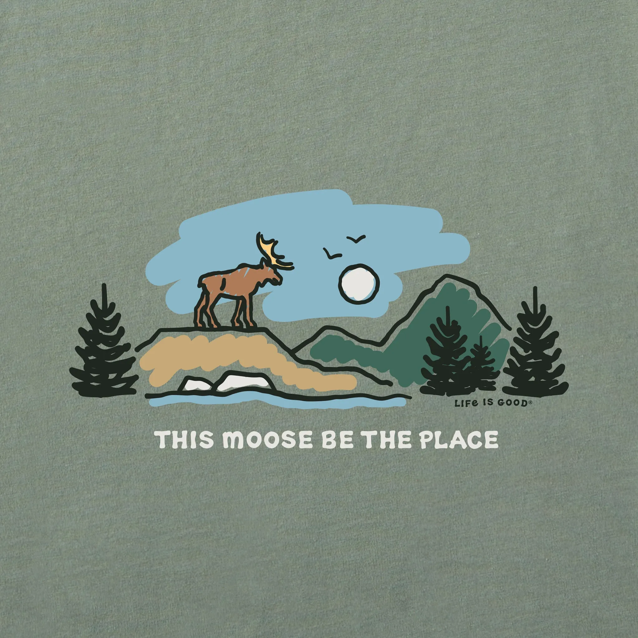 Men's This Moose be the Place Short Sleeve Crusher Tee sold by Life is Good product image thumbnail 2