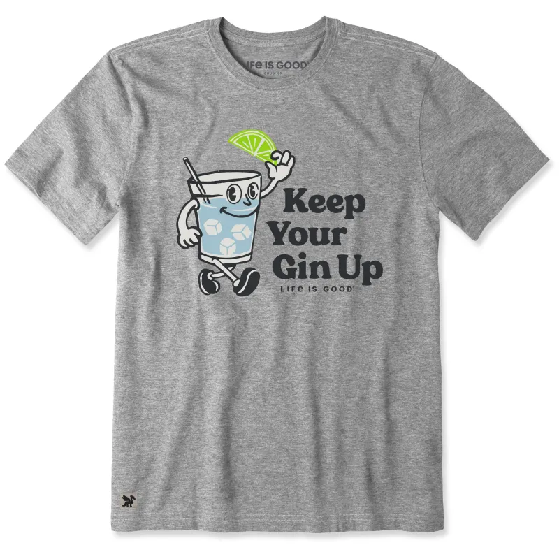 Men's Keep your Gin Up Glass Short Sleeve Crusher-LITE Tee sold by Life is Good
