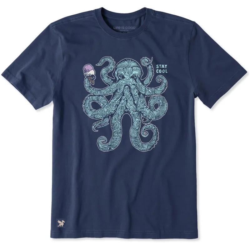 Men's Stay Cool Octopus Short Sleeve Crusher-LITE Tee sold by Life is Good