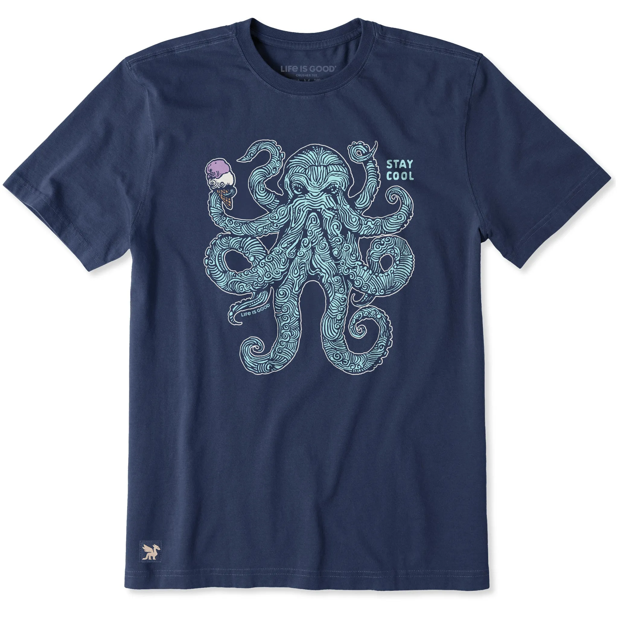 Men's Stay Cool Octopus Short Sleeve Crusher-LITE Tee sold by Life is Good