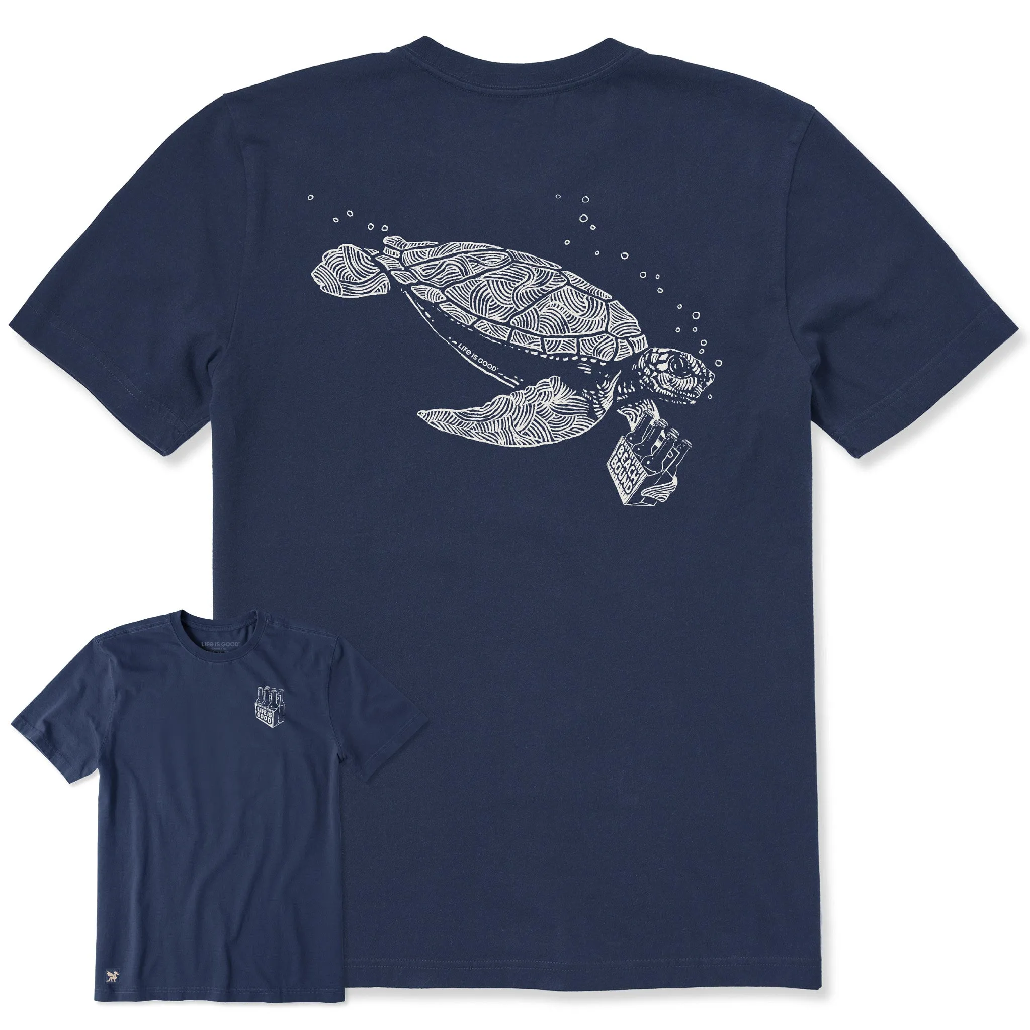 Men's Beach Bound Turtle Short Sleeve Crusher Tee sold by Life is Good