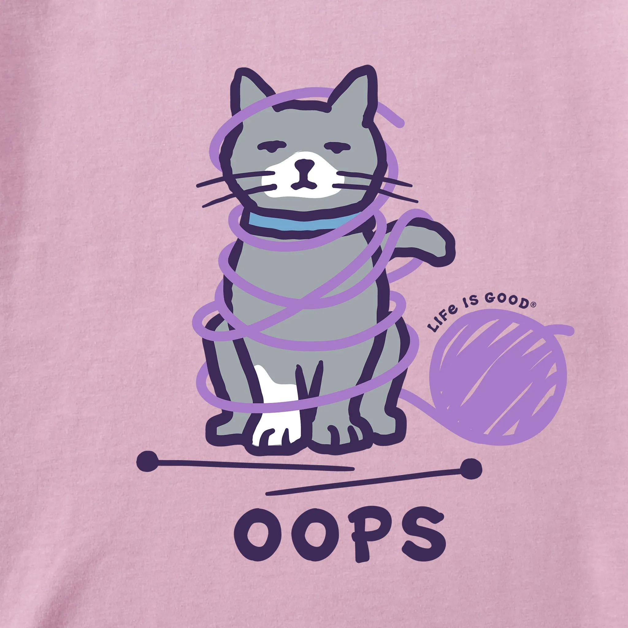 Women's Oops Yarn Cat Short Sleeve Crusher Tee sold by Life is Good product image thumbnail 2