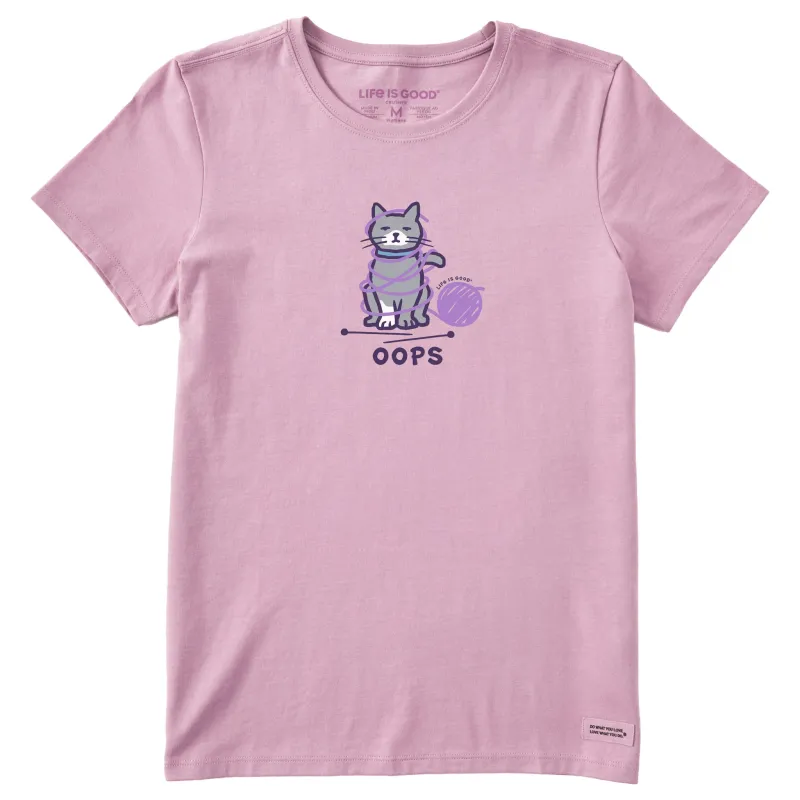 Women's Oops Yarn Cat Short Sleeve Crusher Tee sold by Life is Good