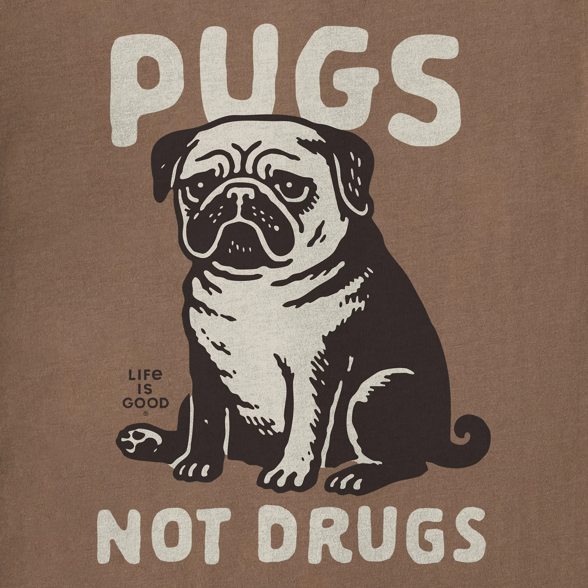 Men's Pugs Not Drugs Short Sleeve Crusher Tee sold by Life is Good product image thumbnail 2