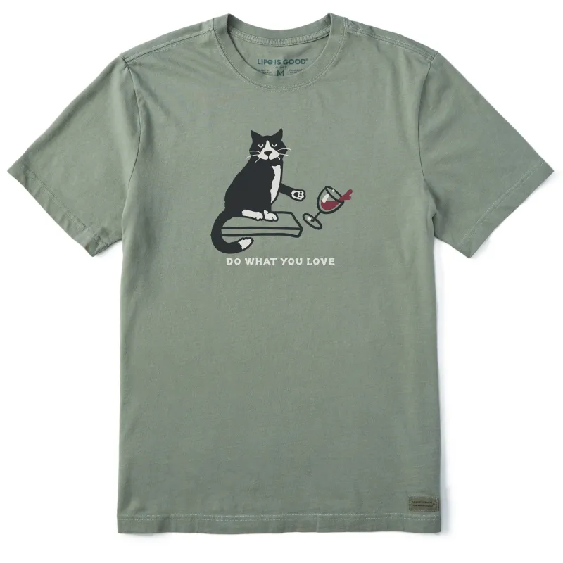 Men's Do What You Love Cat Short Sleeve Crusher Tee sold by Life is Good