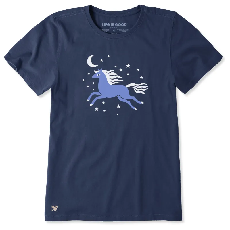 Women's Horse in Flight Short Sleeve Crusher Tee sold by Life is Good