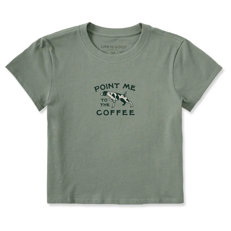 Women's Point Me to the Coffee Crusher-LITE Shrunken Tee sold by Life is Good