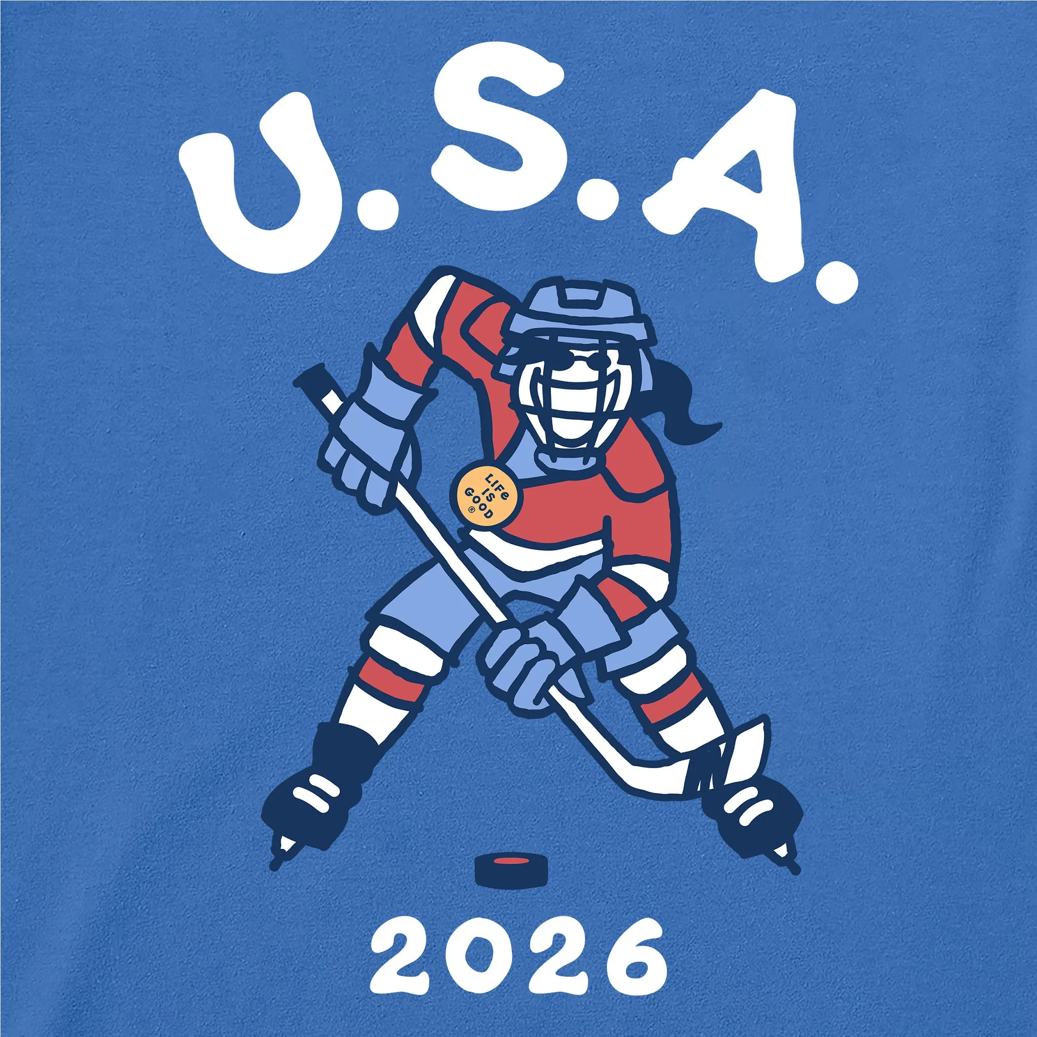Men's Jackie Hockey Gold 2026 Short Sleeve Crusher Tee sold by Life is Good product image thumbnail 2