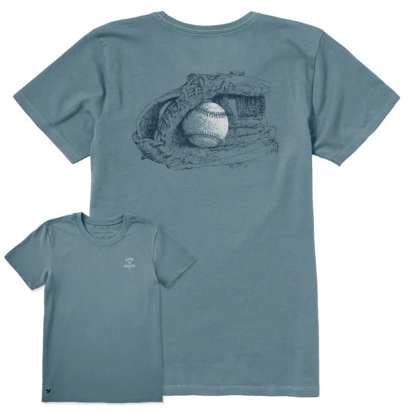 Women's Ball and Glove Short Sleeve Crusher Tee sold by Life is Good