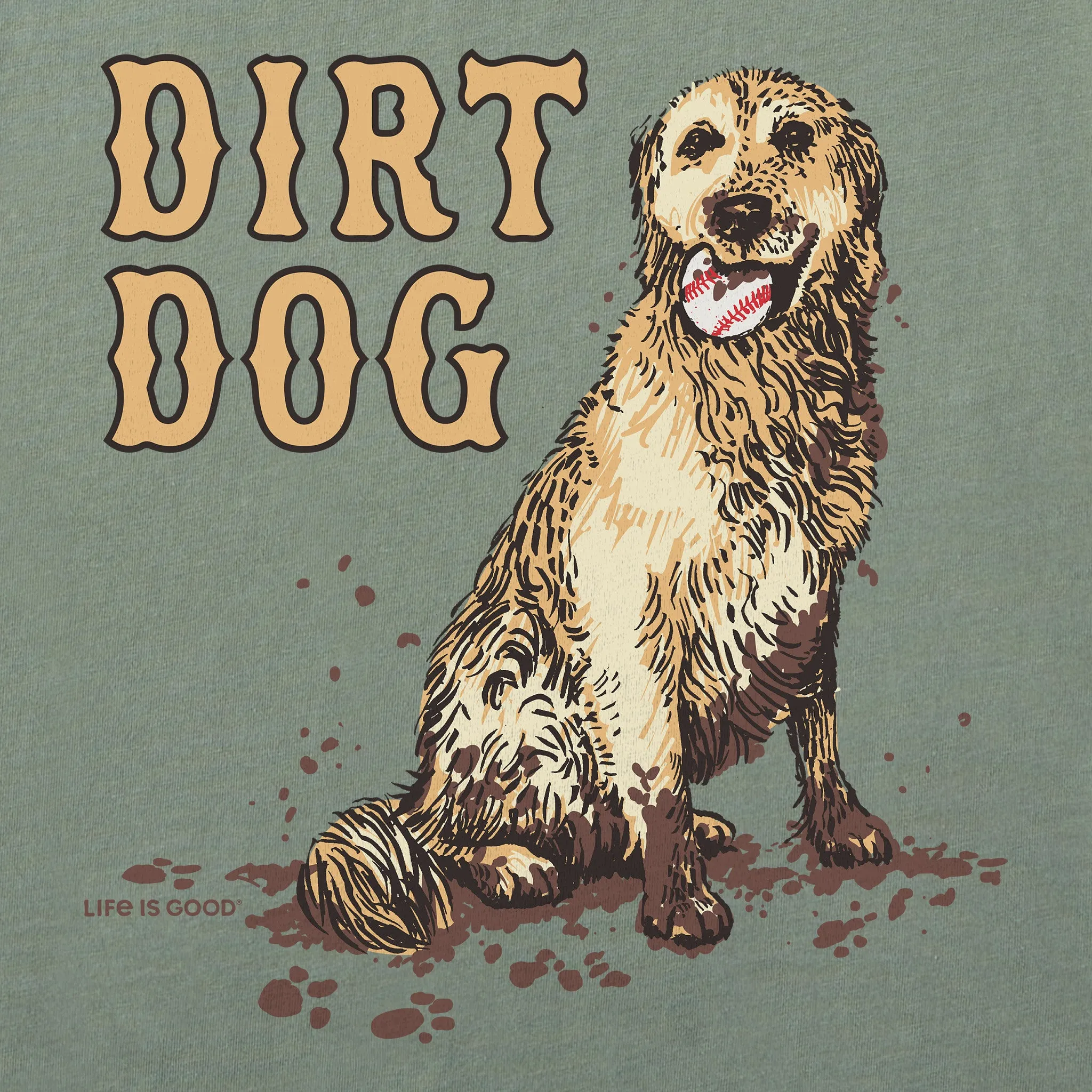 Women's Dirt Dog Baseball Short Sleeve Crusher Boxy Tee sold by Life is Good product image thumbnail 2