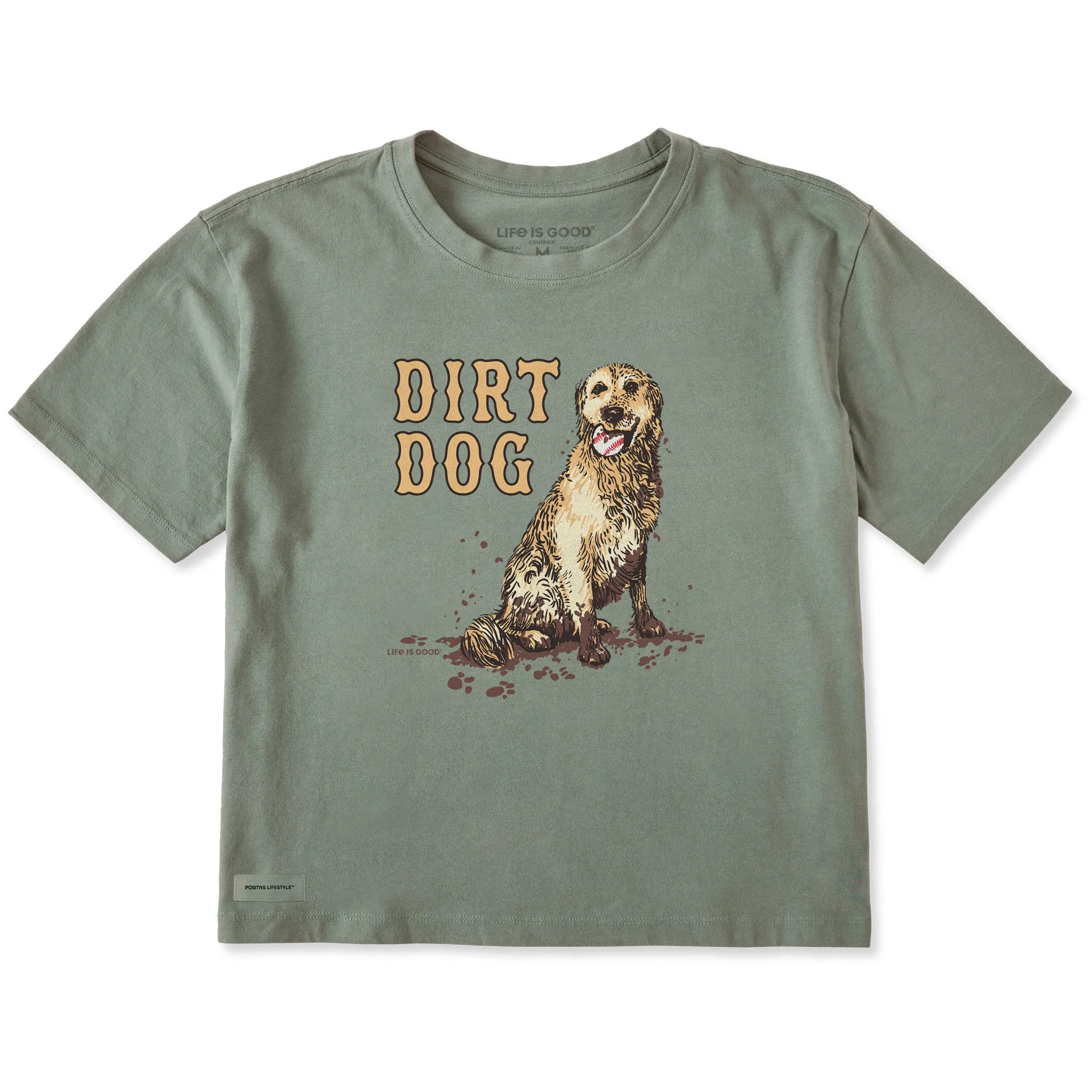 Women's Dirt Dog Baseball Short Sleeve Crusher Boxy Tee sold by Life is Good