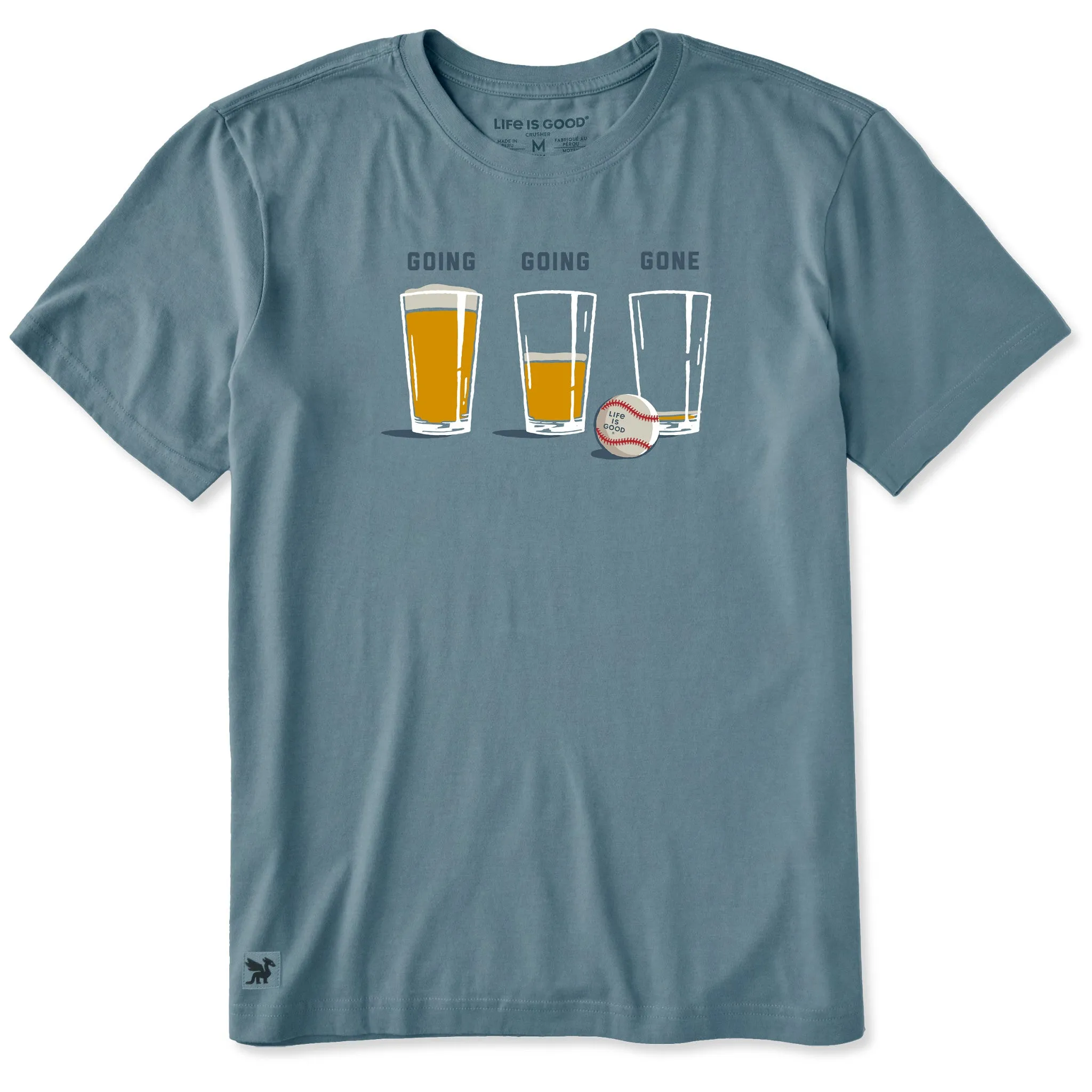 Men's Going Going Gone Pints Short Sleeve Crusher Tee sold by Life is Good