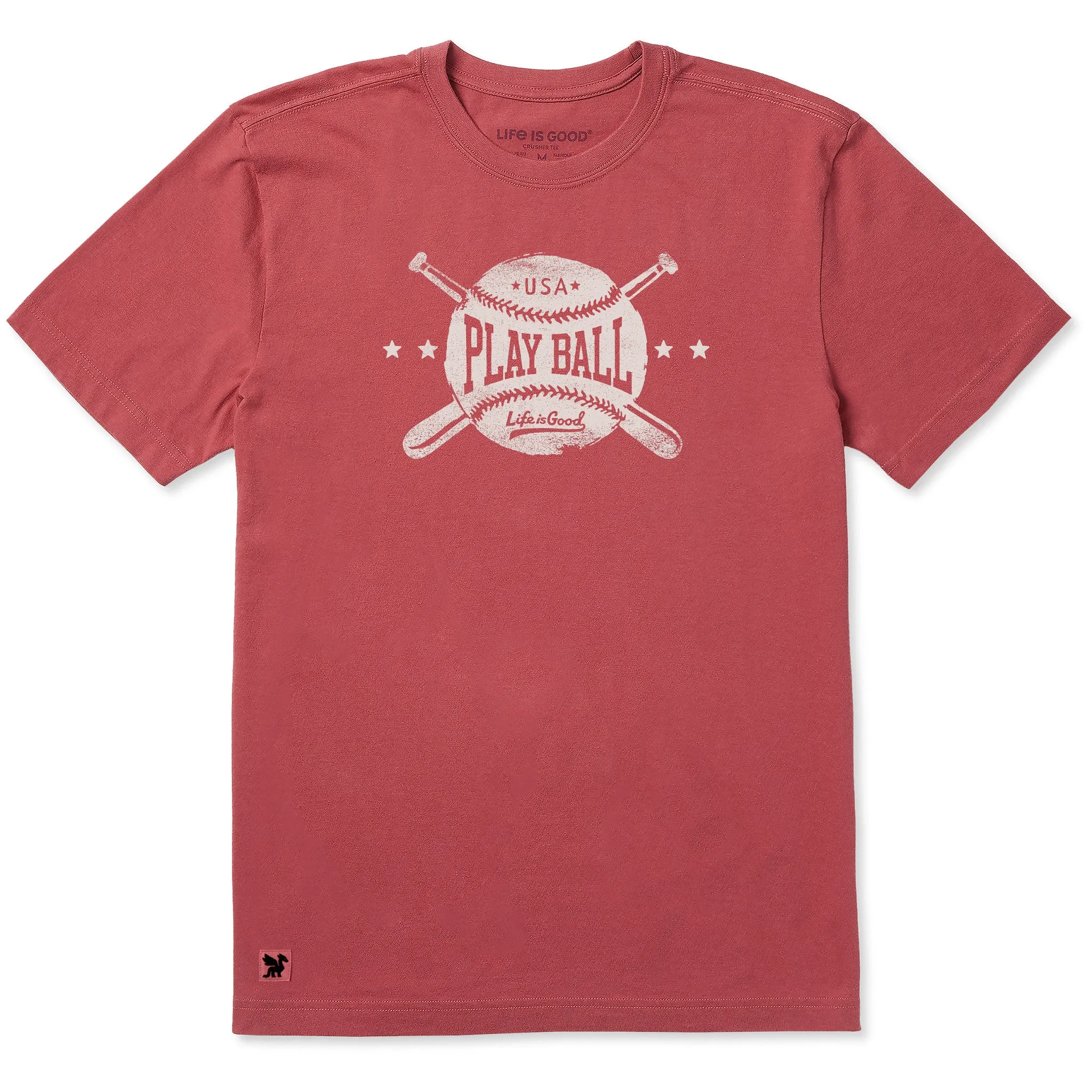 Men's Play Ball Crossed Bats Short Sleeve Crusher Tee sold by Life is Good