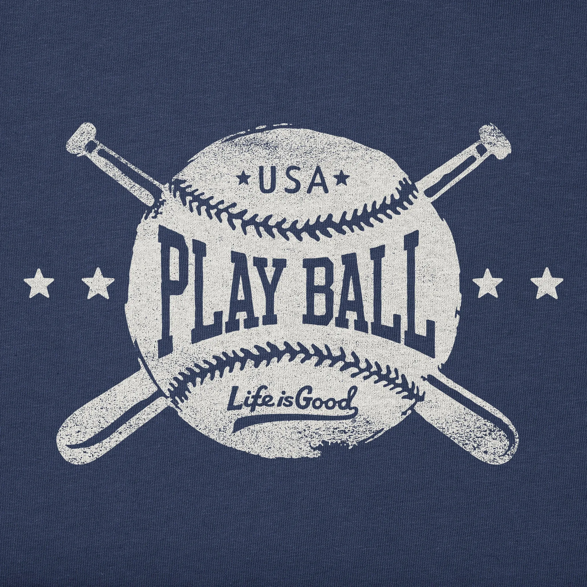 Men's Play Ball Crossed Bats Simply True Fleece Hoodie sold by Life is Good product image thumbnail 2