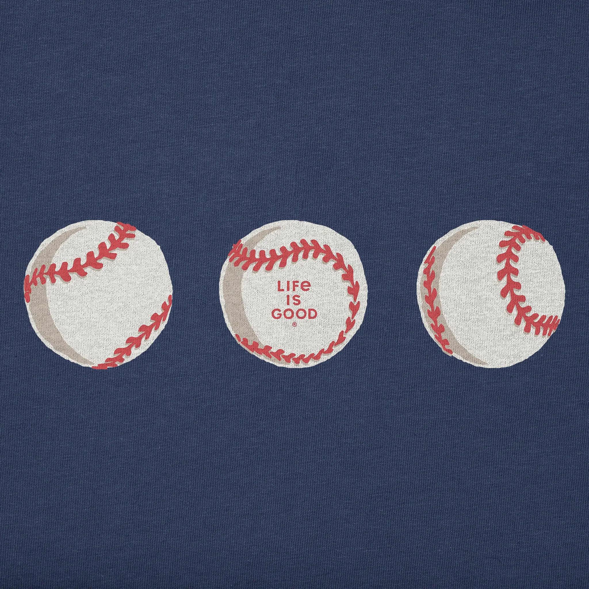 Men's Three Baseballs Short Sleeve Crusher Tee sold by Life is Good product image thumbnail 2