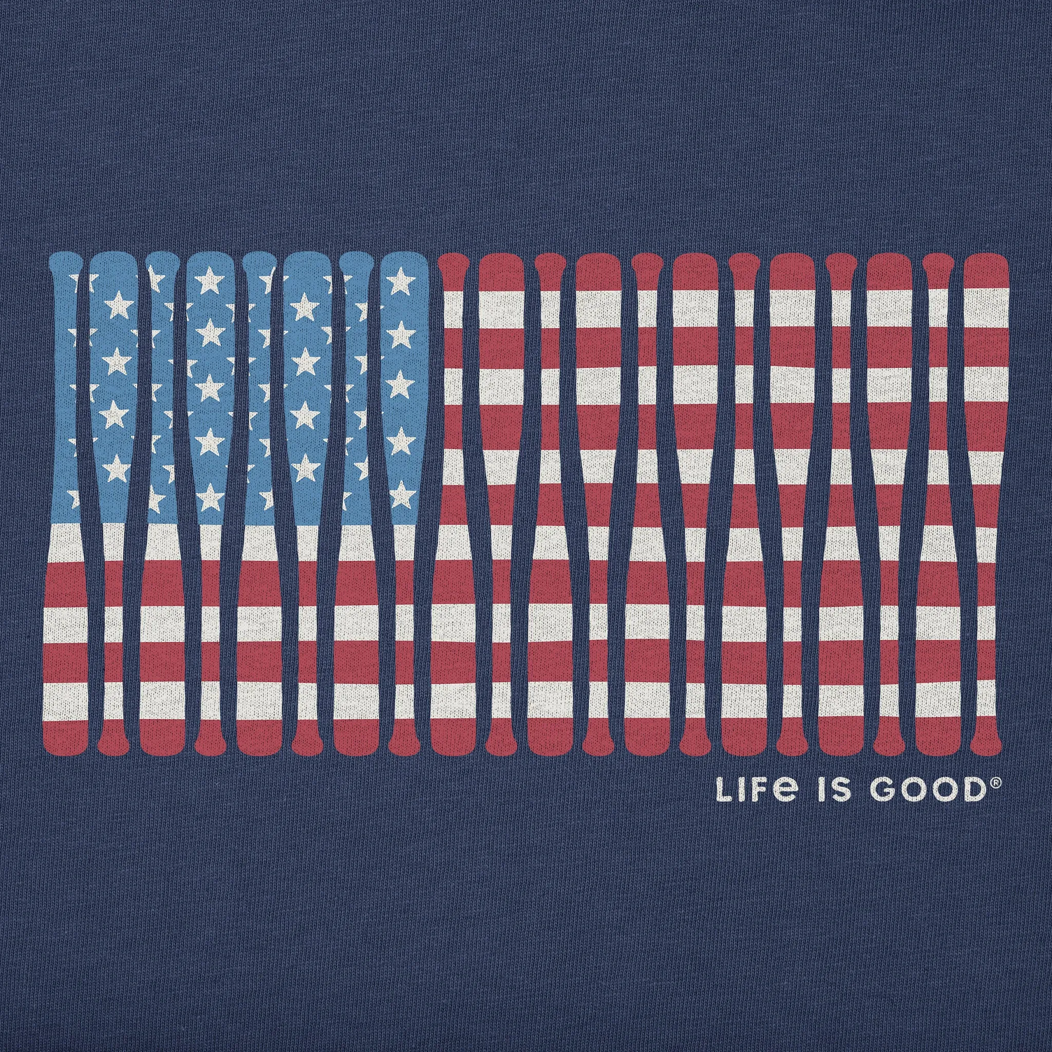 Women's Baseball Bats Flag Short Sleeve Crusher Tee sold by Life is Good product image thumbnail 2