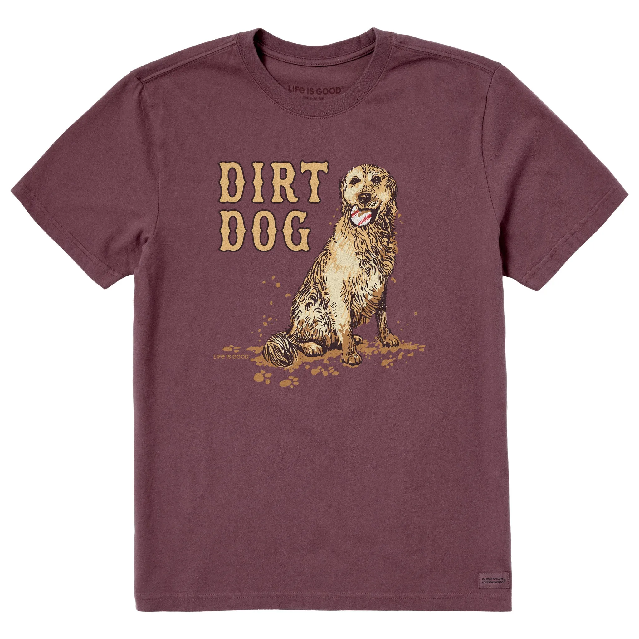 Men's Dirt Dog Baseball Short Sleeve Crusher Tee sold by Life is Good