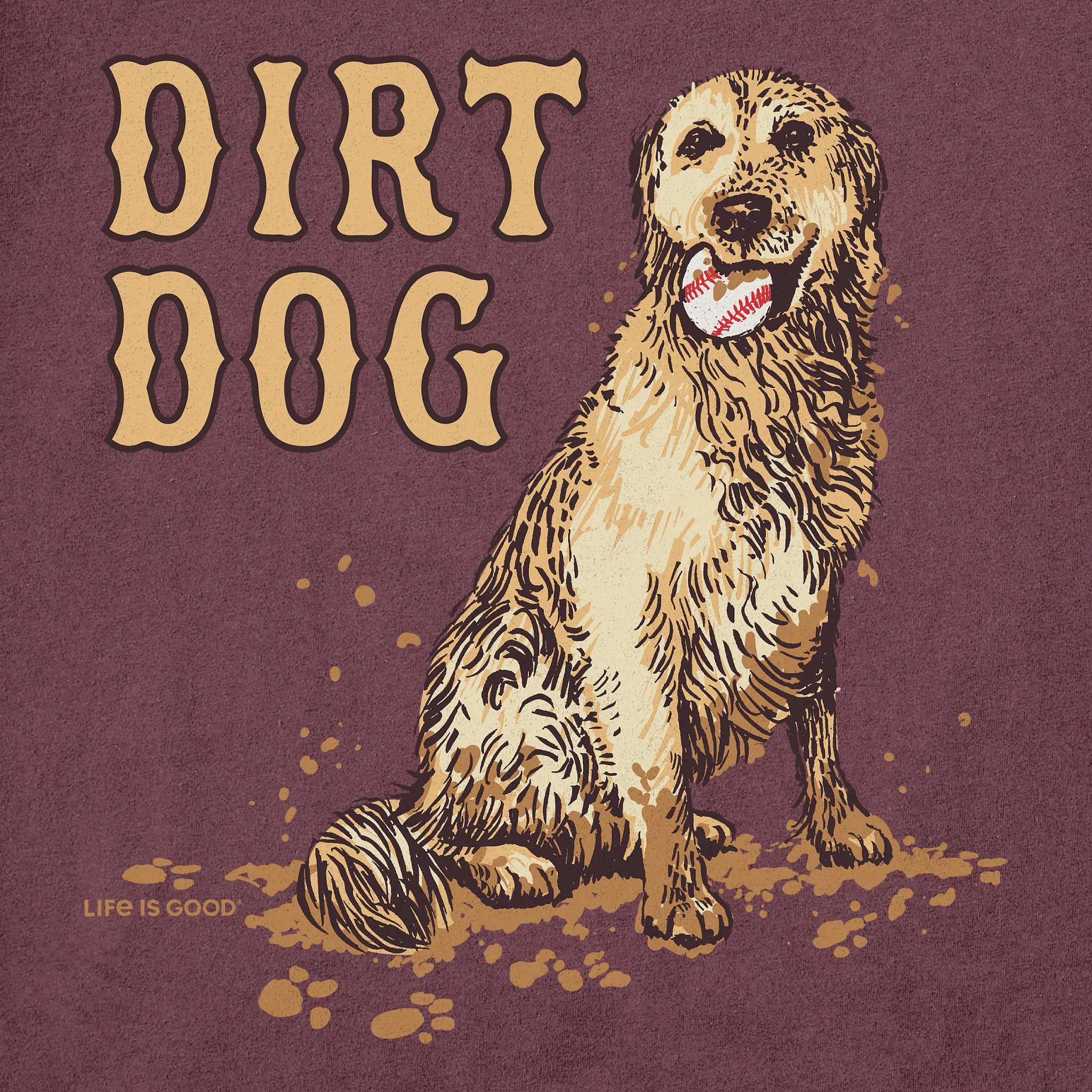 Men's Dirt Dog Baseball Short Sleeve Crusher Tee sold by Life is Good product image thumbnail 2