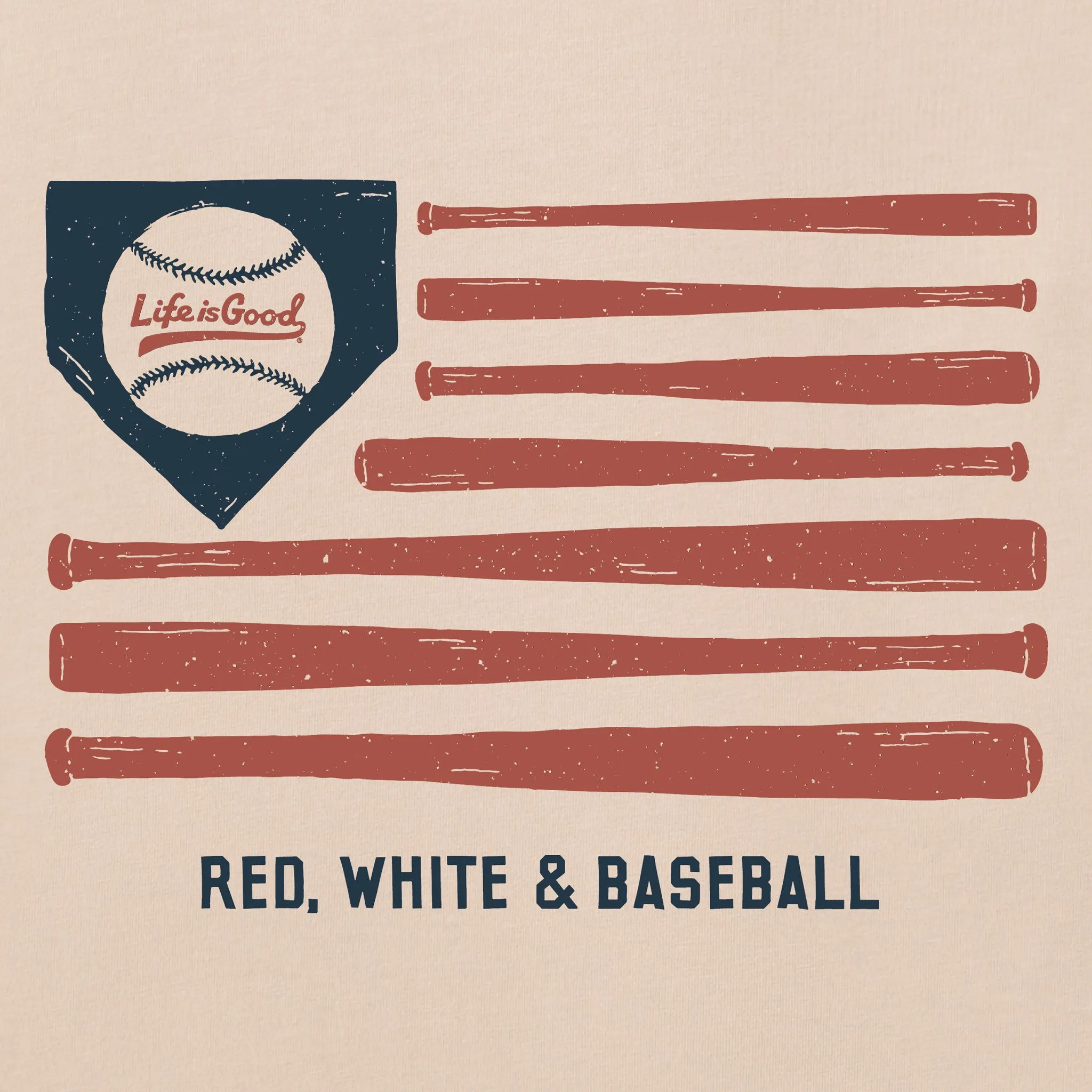 Women's Red White & Baseball Flag Short Sleeve Crusher Boxy Tee sold by Life is Good product image thumbnail 2