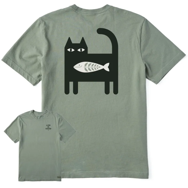 Men's Bert's Fish Cat Short Sleeve Crusher Tee sold by Life is Good