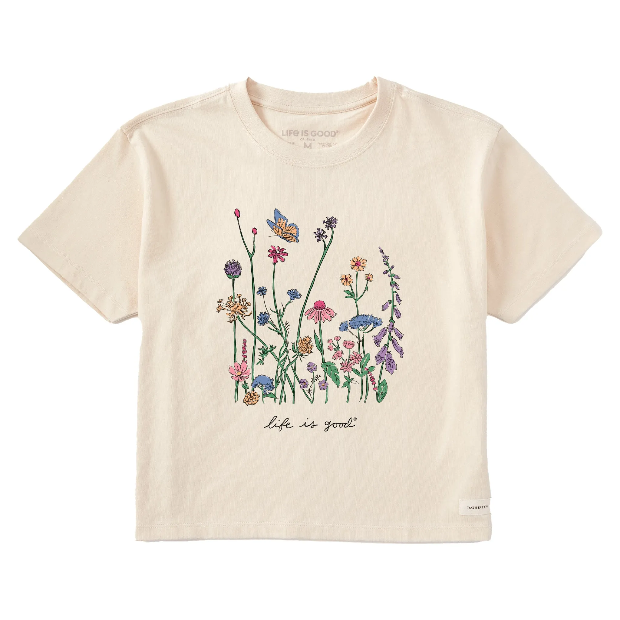 Women's Realaxed Wildflowers Short Sleeve Crusher Boxy Tee sold by Life is Good